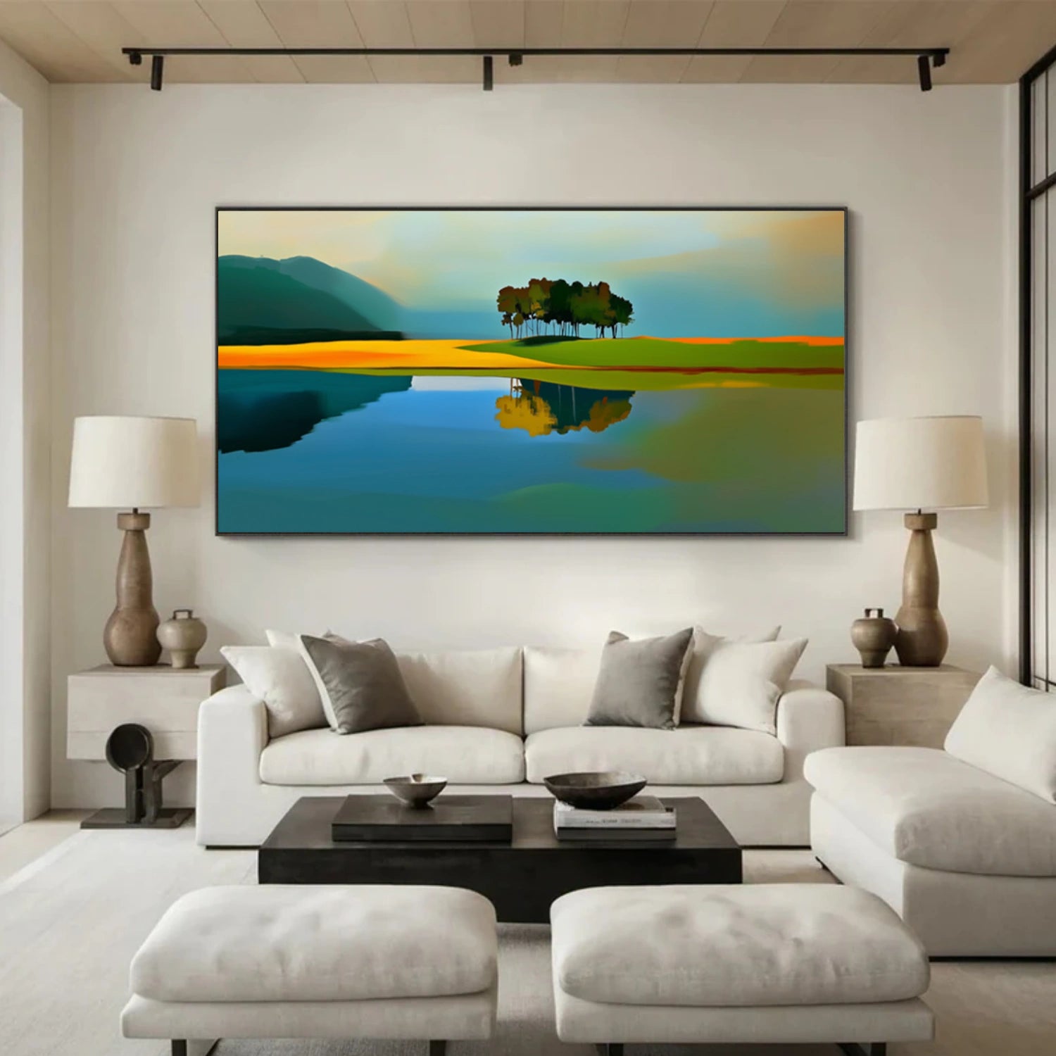 Ocean & Sky Abstract Wall Art #MO076