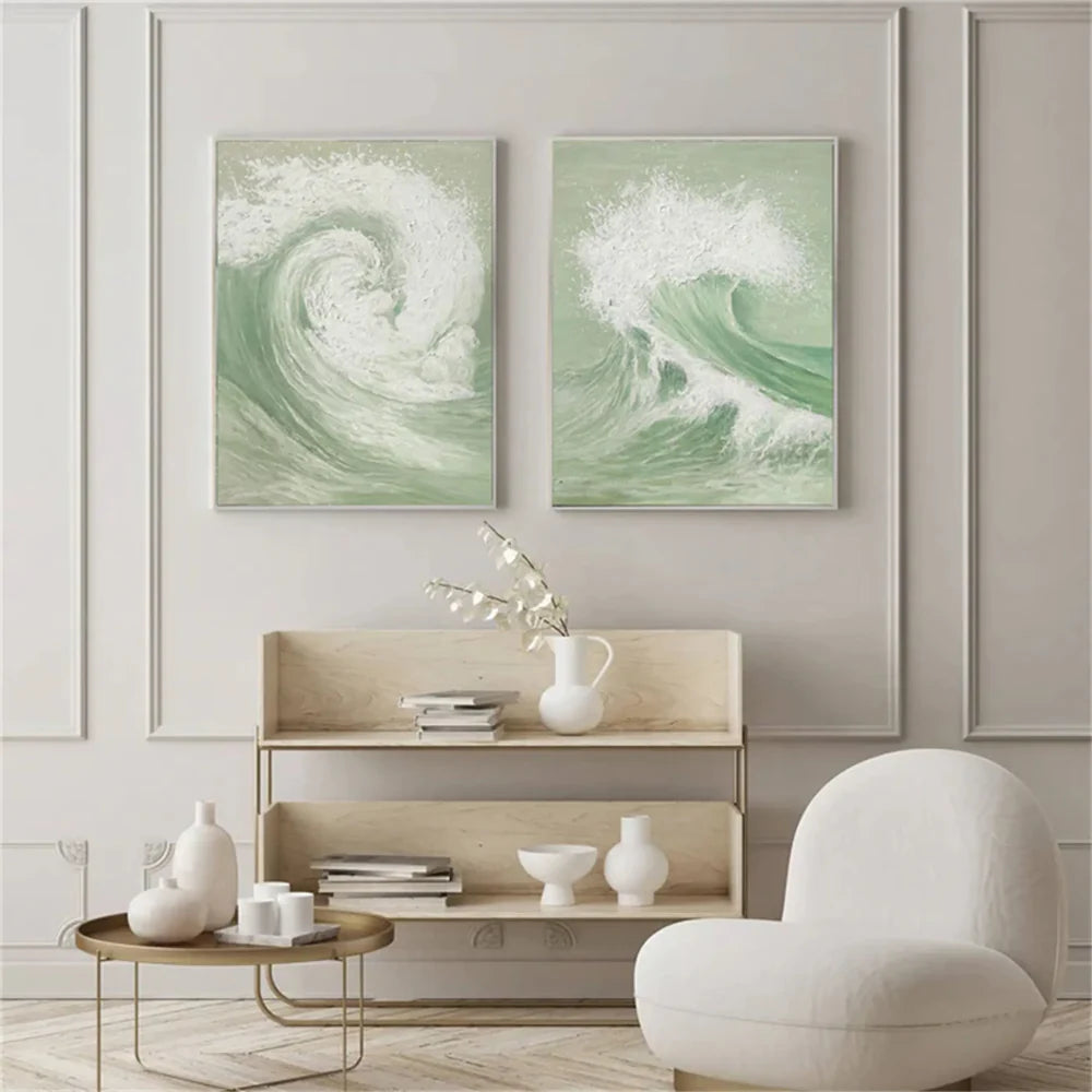 Ocean & Sky Abstract Set of 2 Wall Art #MO066