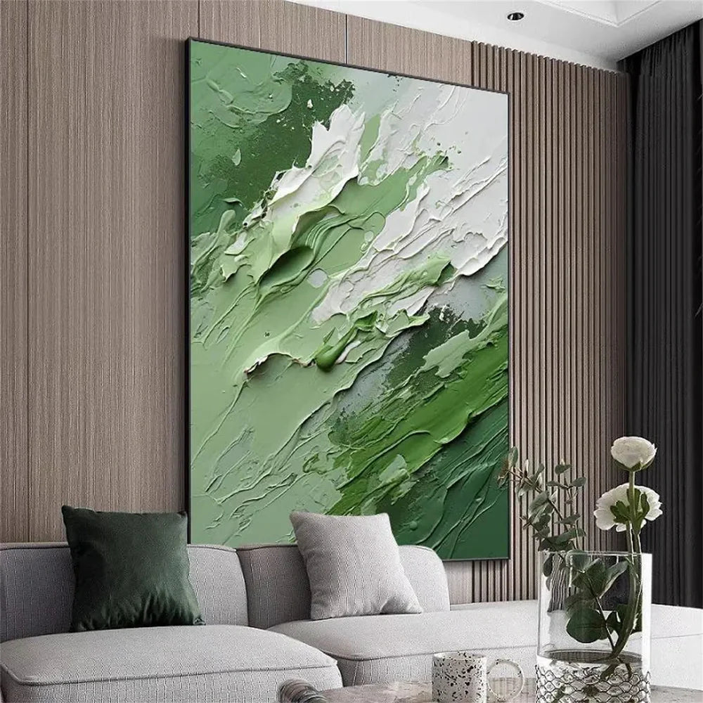 Green Abstract Textured Wall Art #AT032