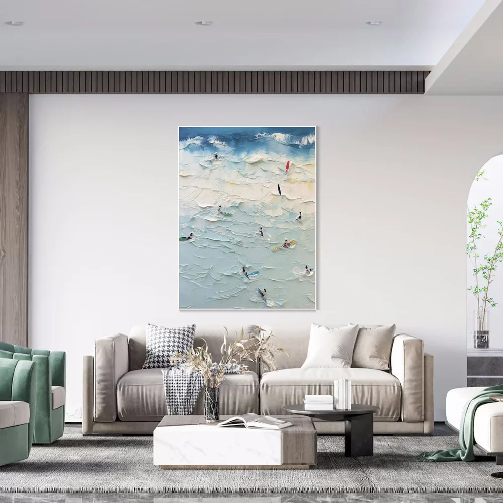 Surfing Sport Art Textured Canvas #PT030