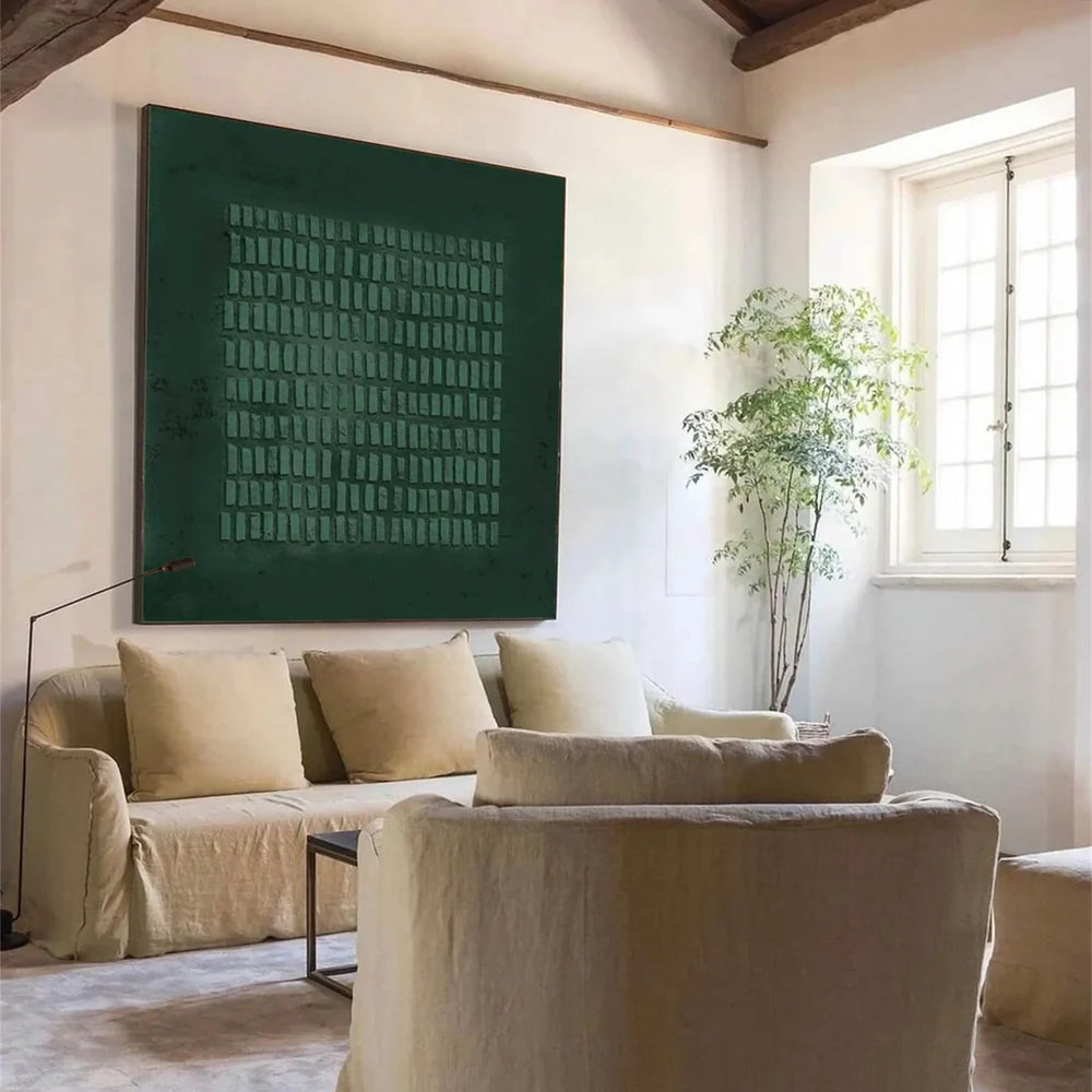 Green Minimalist Textured Wall Art #MT021