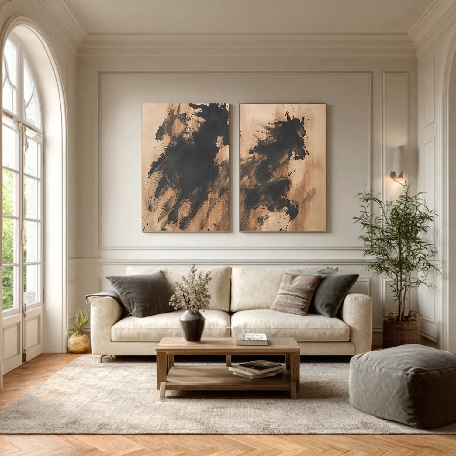 Abstract Horse Animal Wall Art Set of 2 #DL047