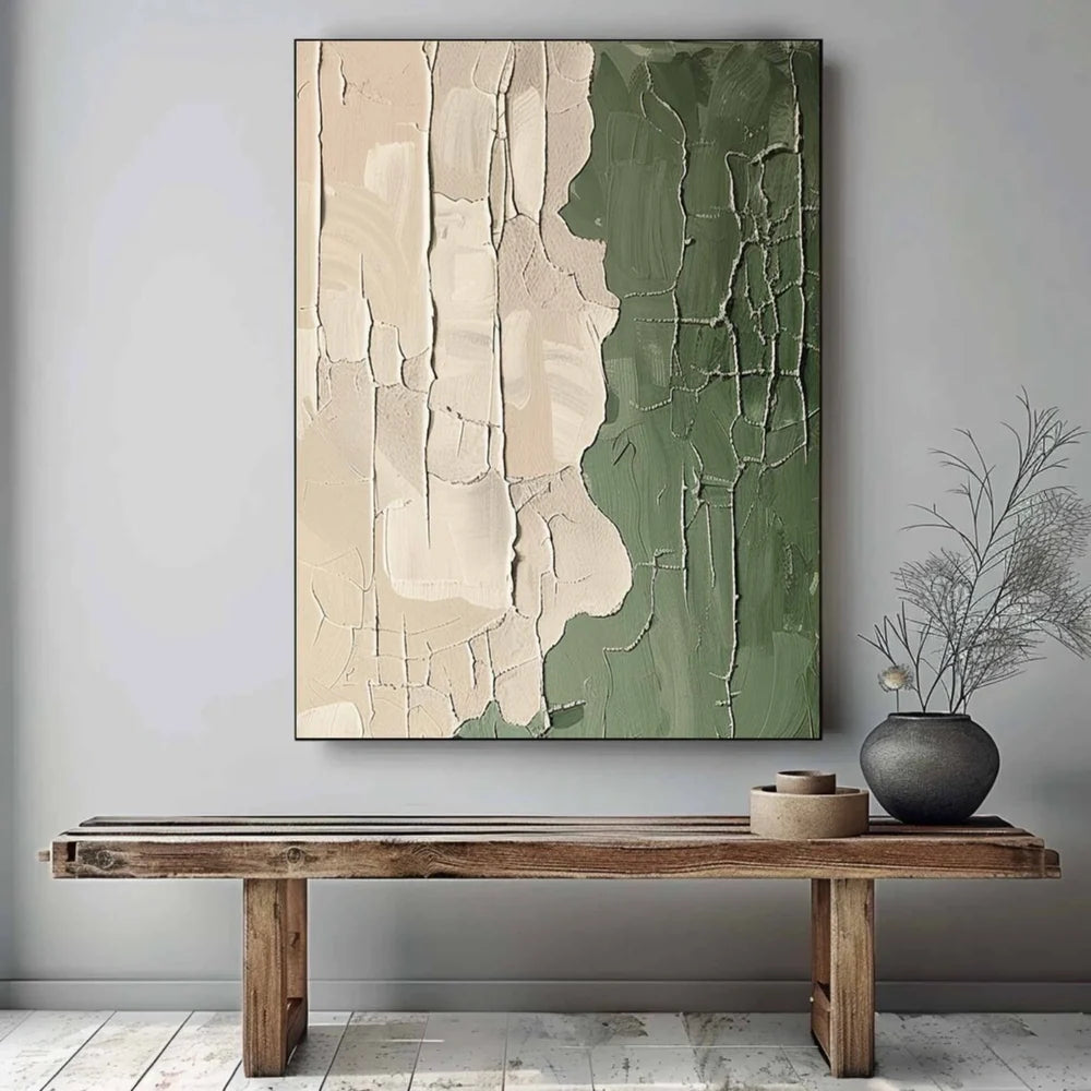 Green Minimalist Textured Wall Art #MT109