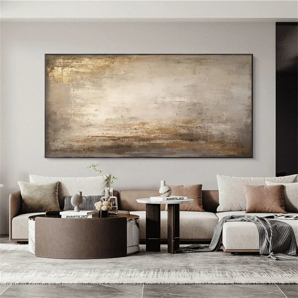 Beige and Brown Abstract Wall Art #AT039