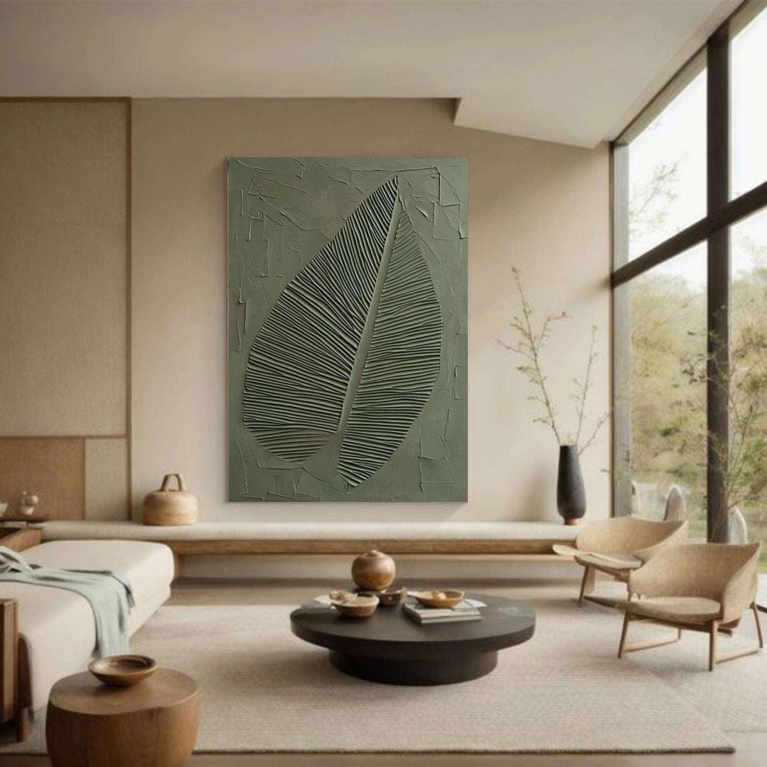 Green Minimalist Textured Wall Art #MT149