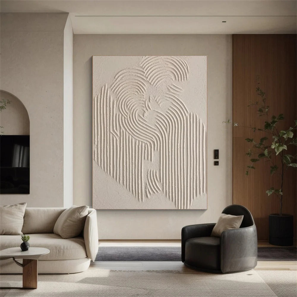 Beige and Brown Abstract Texture Wall Art #AT036