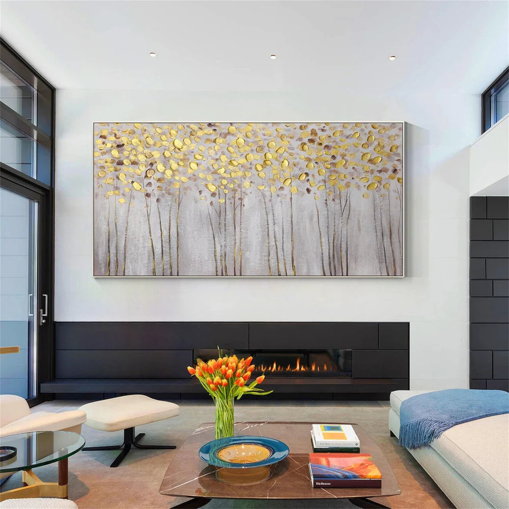 Flower & Tree Textured Abstract Wall Art #SF027