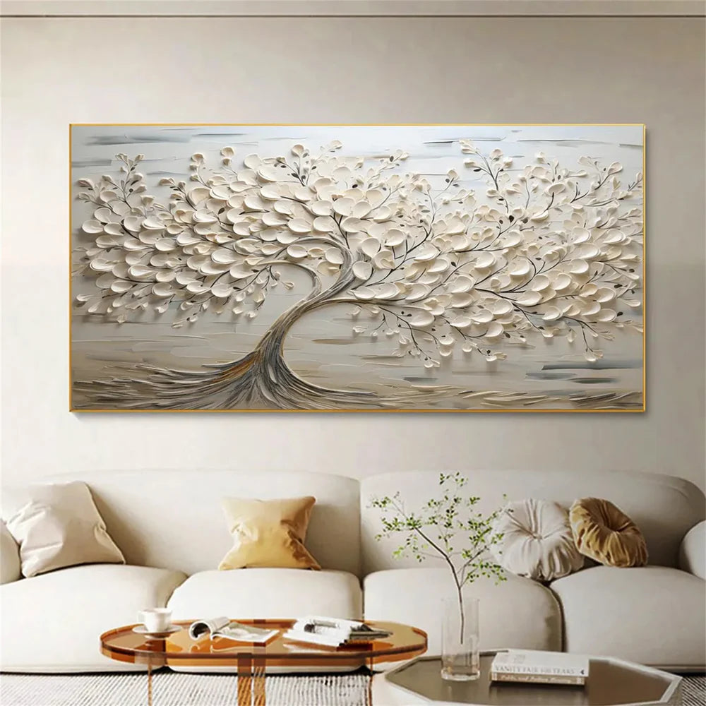 Flower & Tree Textured Abstract Wall Art #SF015