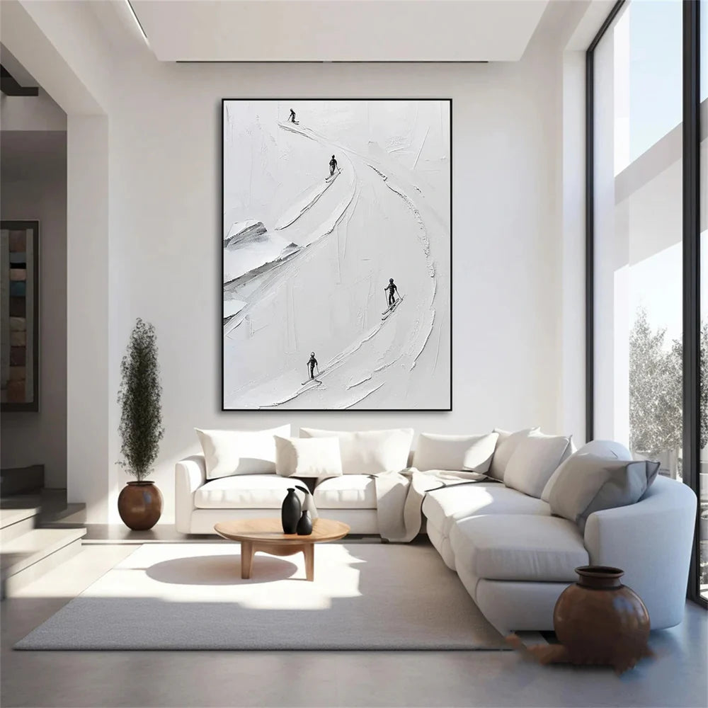 Skiing Sport Art Textured Canvas #PT040
