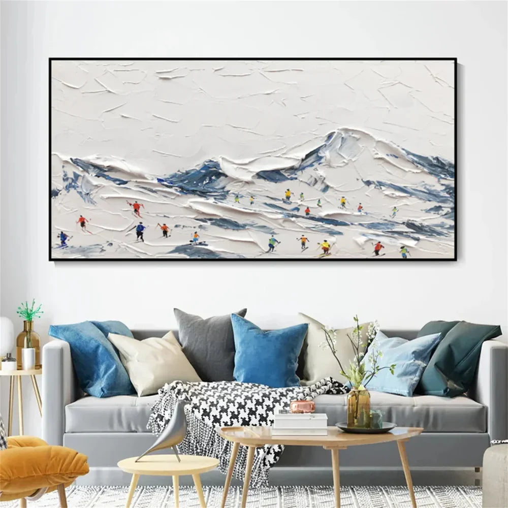 Skiing Sport Art Textured Canvas #PT009