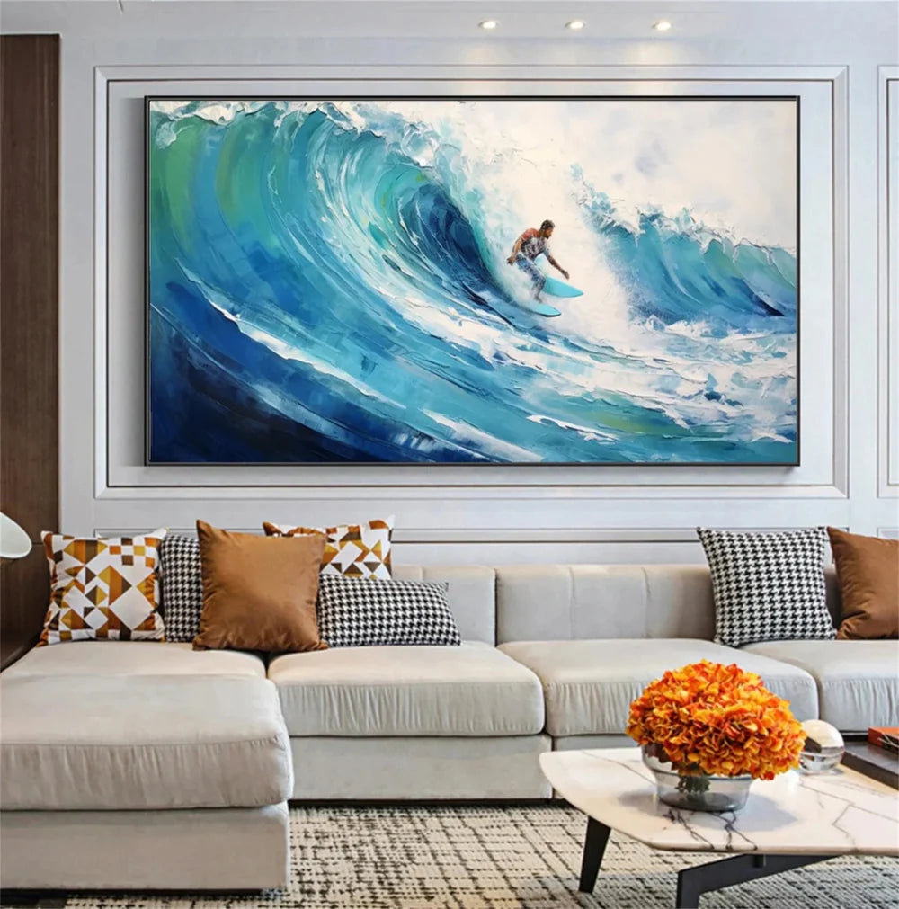 Surfing Sport Art Textured Canvas #PT016