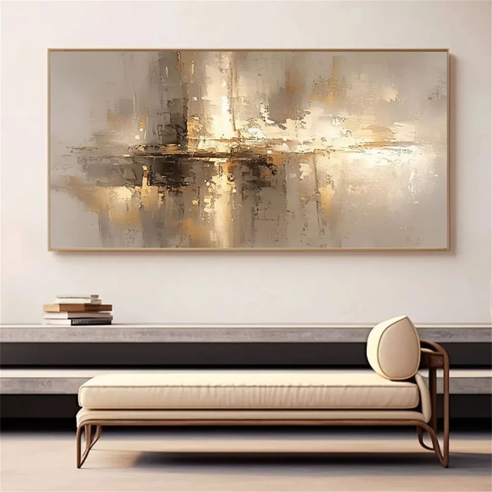 Beige and Brown Abstract Wall Art #AT107