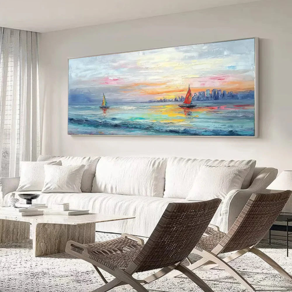 Ocean & Sky Abstract Wall Art #MO062