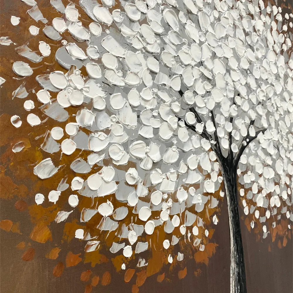 Flower & Tree Textured Abstract Wall Art #SF018