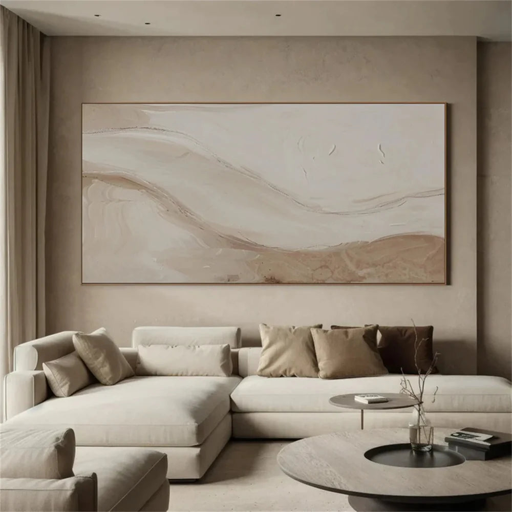 Beige and Brown Abstract Wall Art #AT004