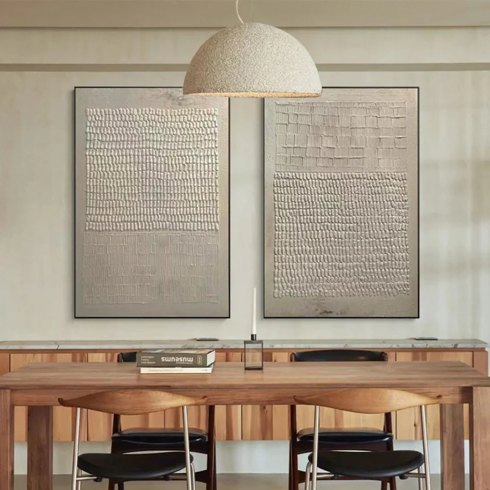 Beige and Brown Abstract Textured Wall Art Set Of 2 #AT083