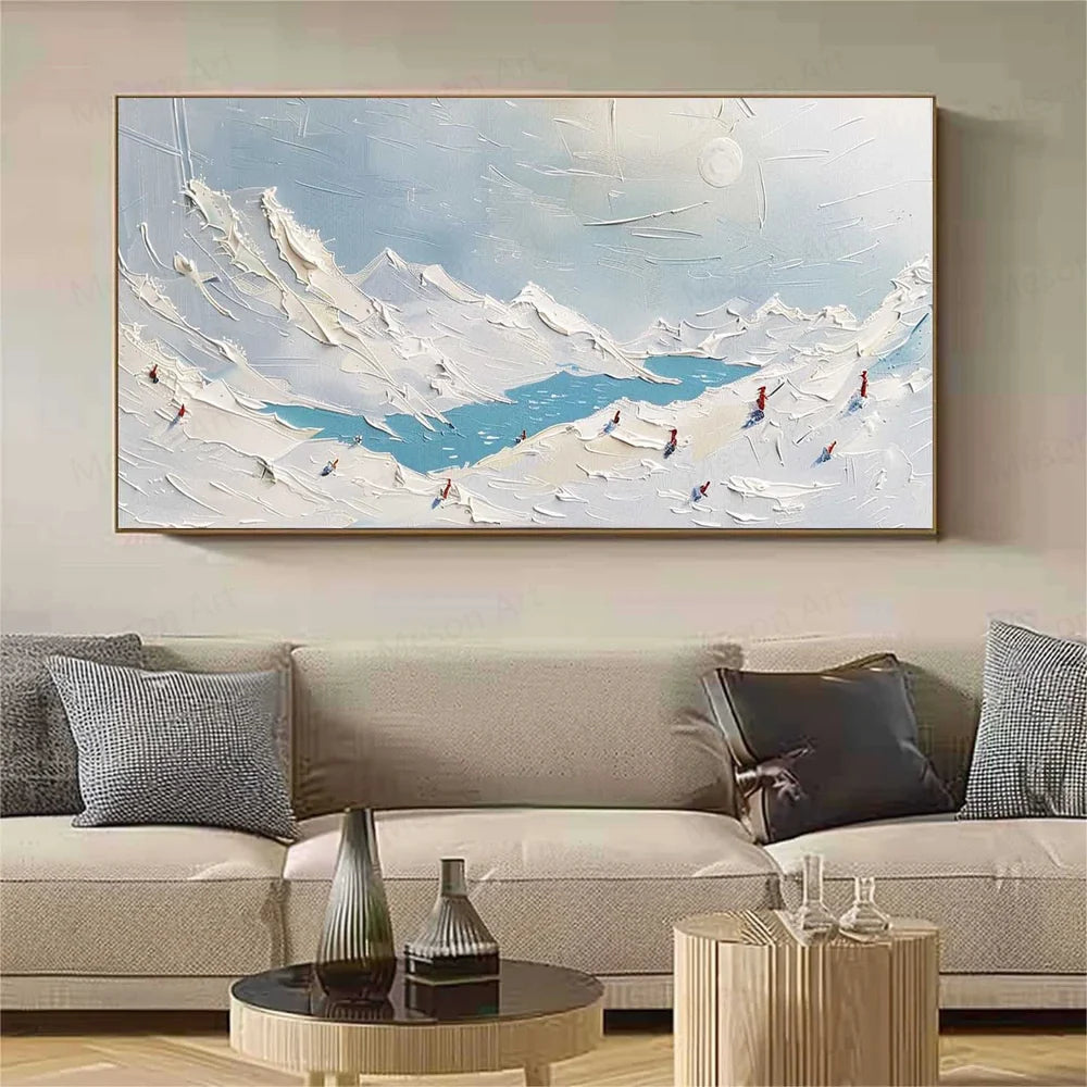 Skiing Sport Art Textured Canvas #PT007