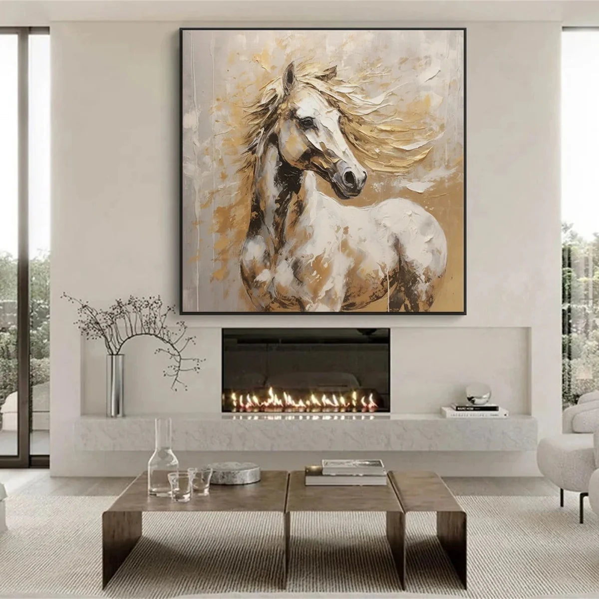Abstract Horse Animal Textured Wall Art #DL011