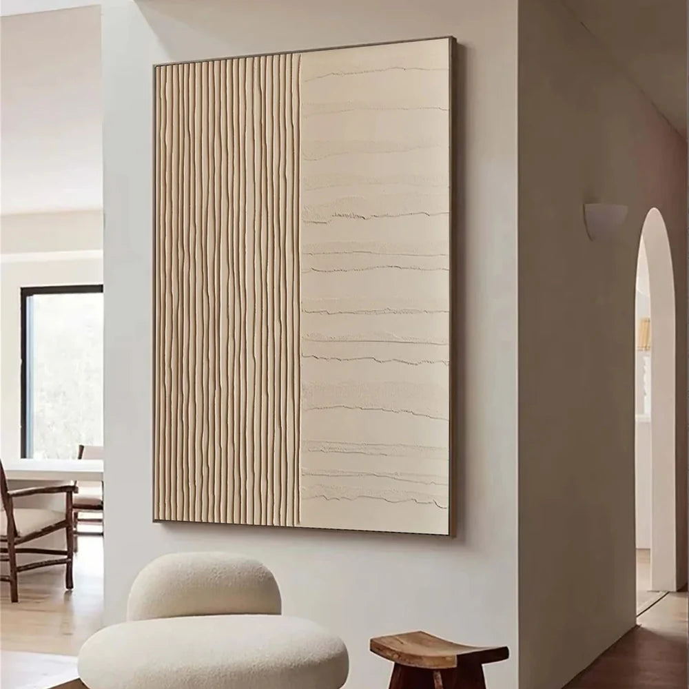 Beige and Brown Abstract Texture Wall Art #AT015