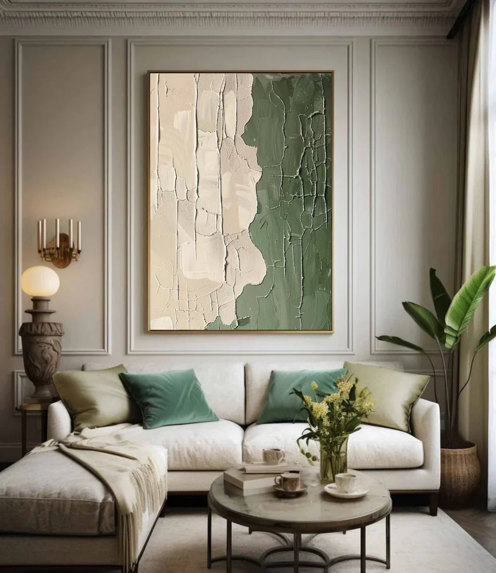 Green Minimalist Textured Wall Art #MT109