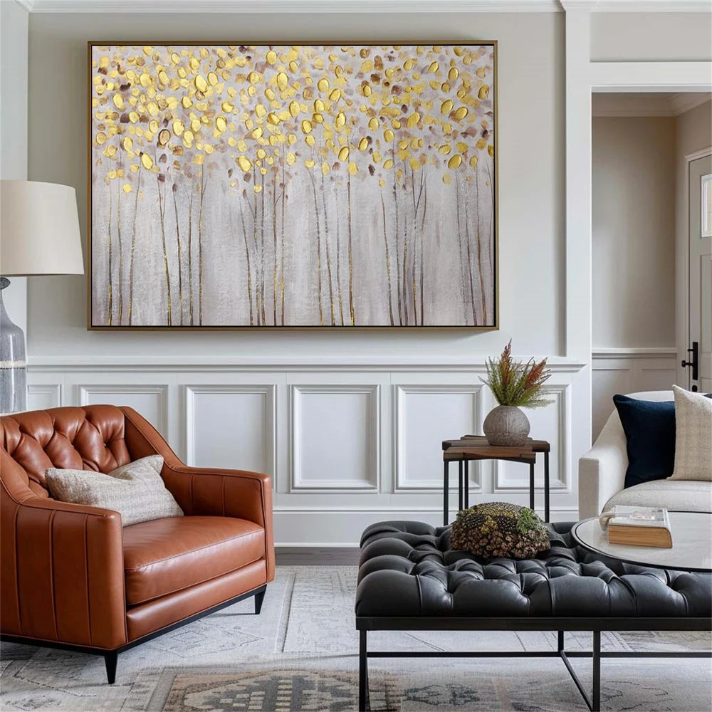 Flower & Tree Textured Abstract Wall Art #SF027