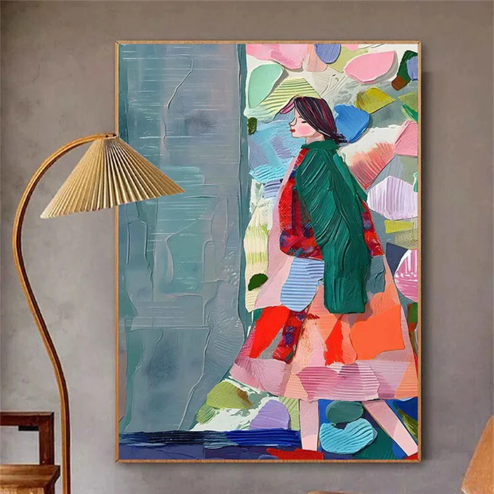 Abstract Portrait Textured Wall Art #PB005