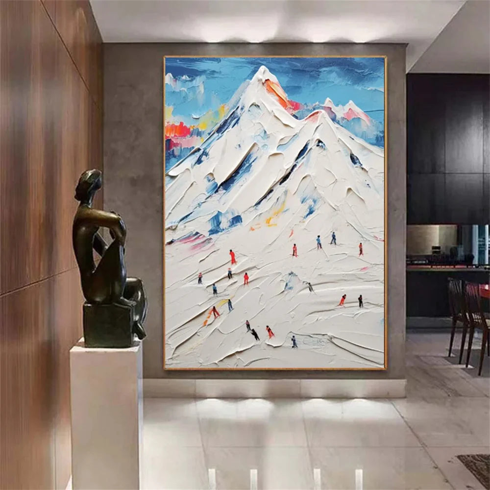 Skiing Sport Art Textured Canvas #PT013