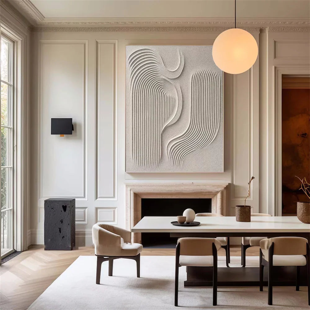 Beige and Brown Abstract Texture Wall Art #AT012