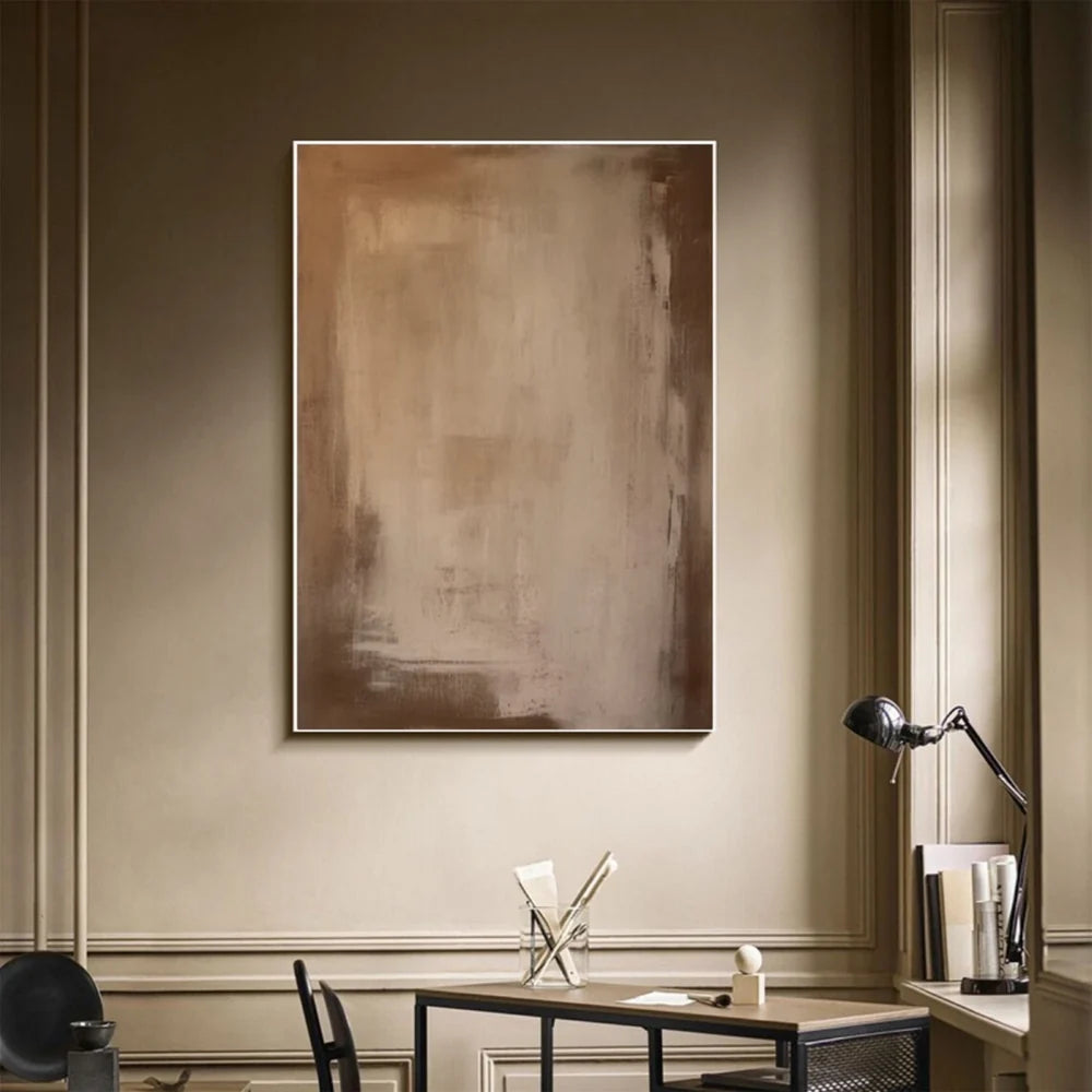 Beige and Brown Abstract Wall Art #AT111