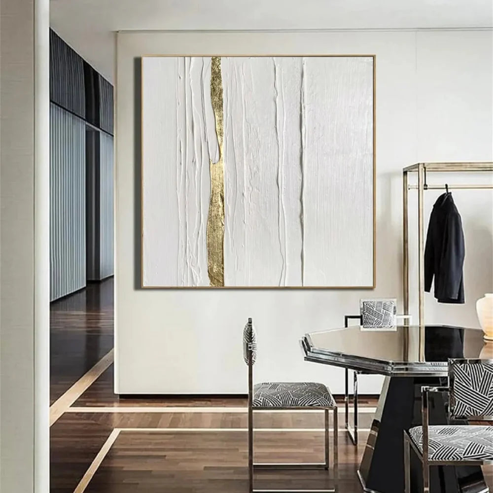 White Minimalist Textured Wall Art #MT123
