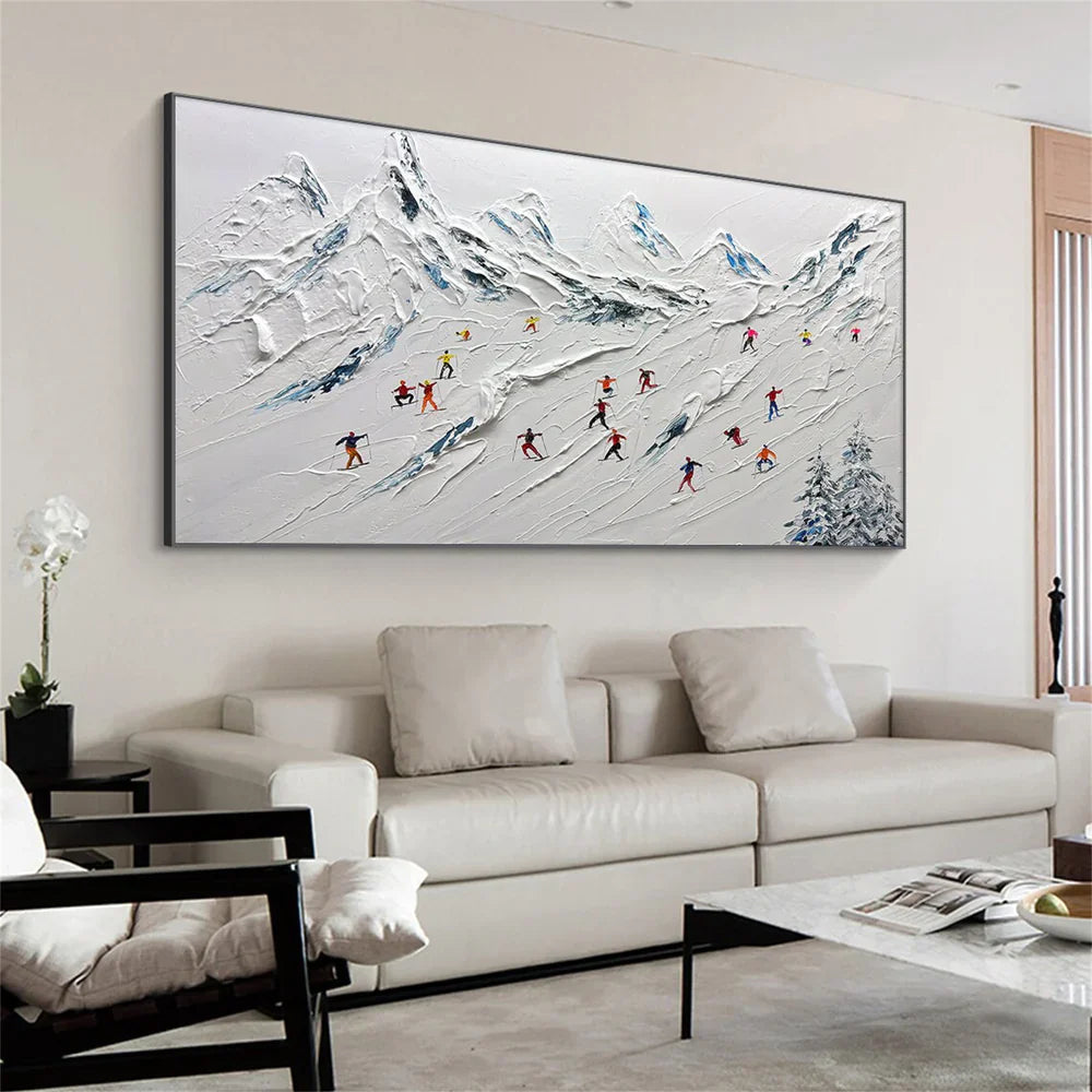 Skiing Sport Art Textured Canvas #PT008