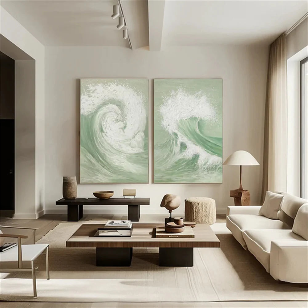 Ocean & Sky Abstract Set of 2 Wall Art #MO066