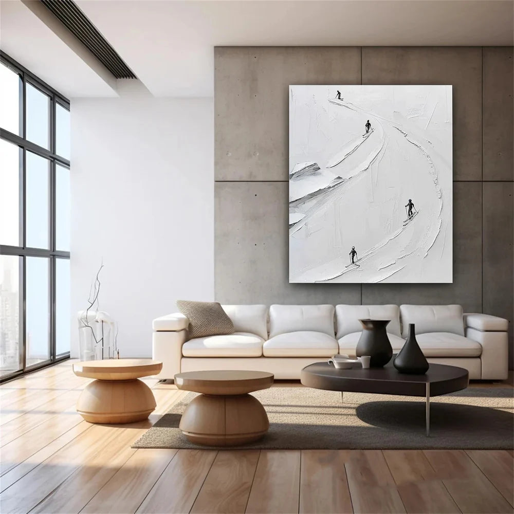 Skiing Sport Art Textured Canvas #PT040