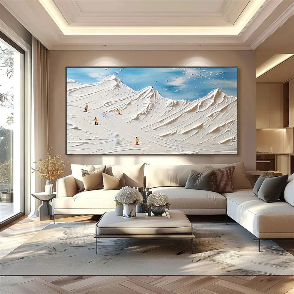 Skiing Sport Art Textured Canvas #PT019