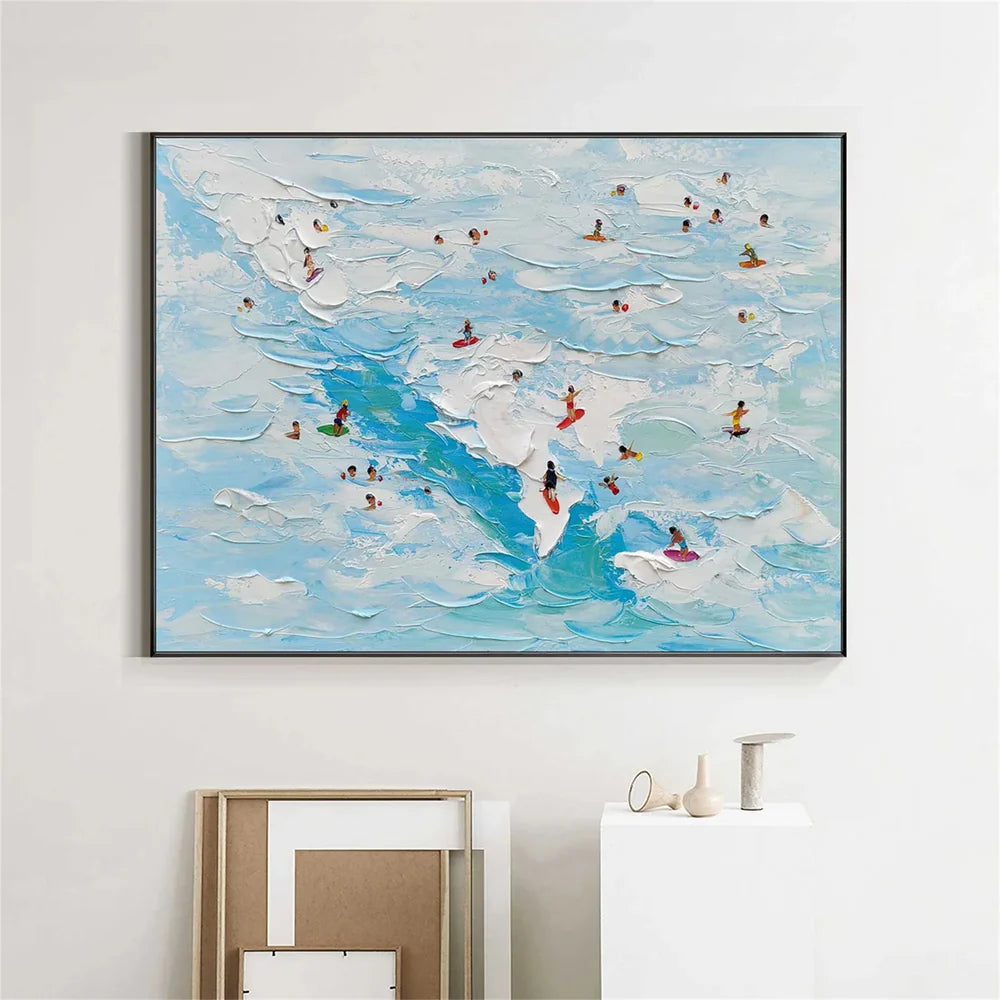 Surfing Sport Art Textured Canvas #PT034