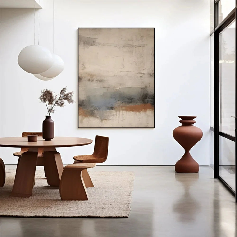 Beige and Brown Abstract Wall Art #AT112