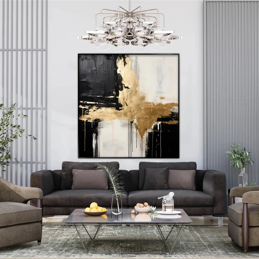 Black and White Minimalist Textured Wall Art #MT098