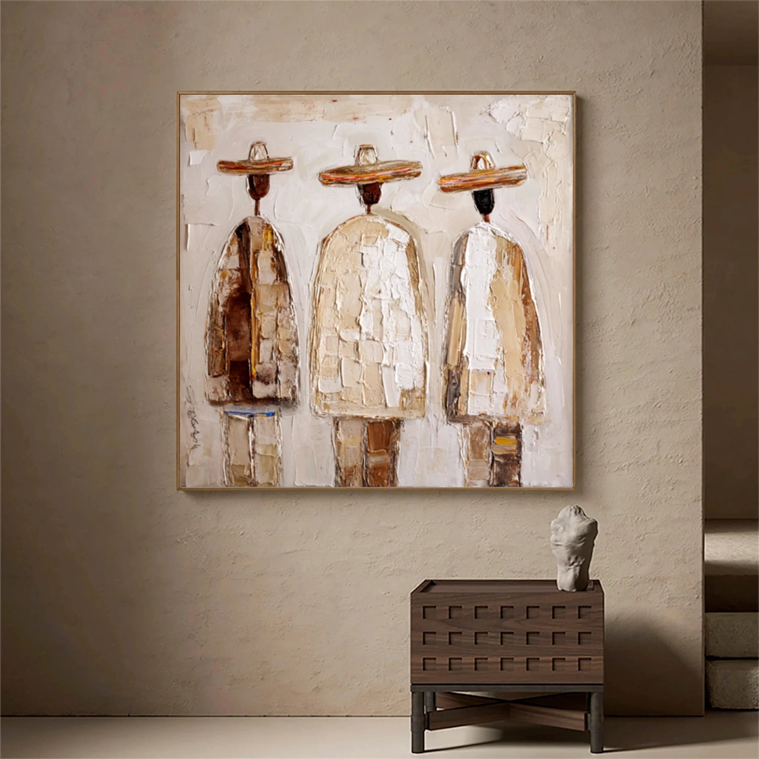Abstract Portrait Textured Wall Art #PB024