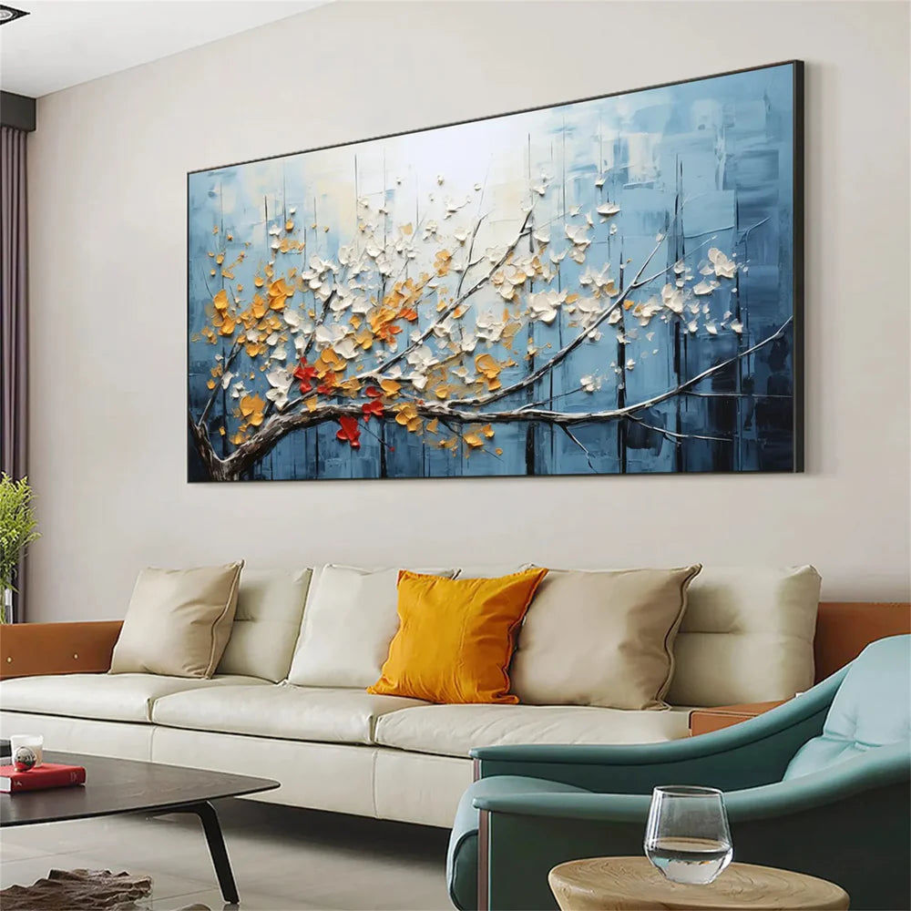 Flower & Tree Textured Abstract Wall Art #SF012