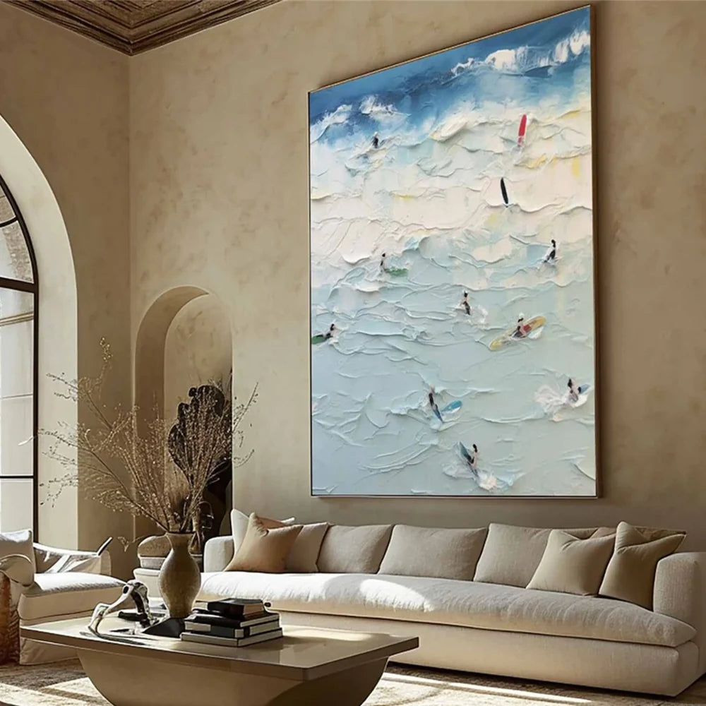 Surfing Sport Art Textured Canvas #PT030