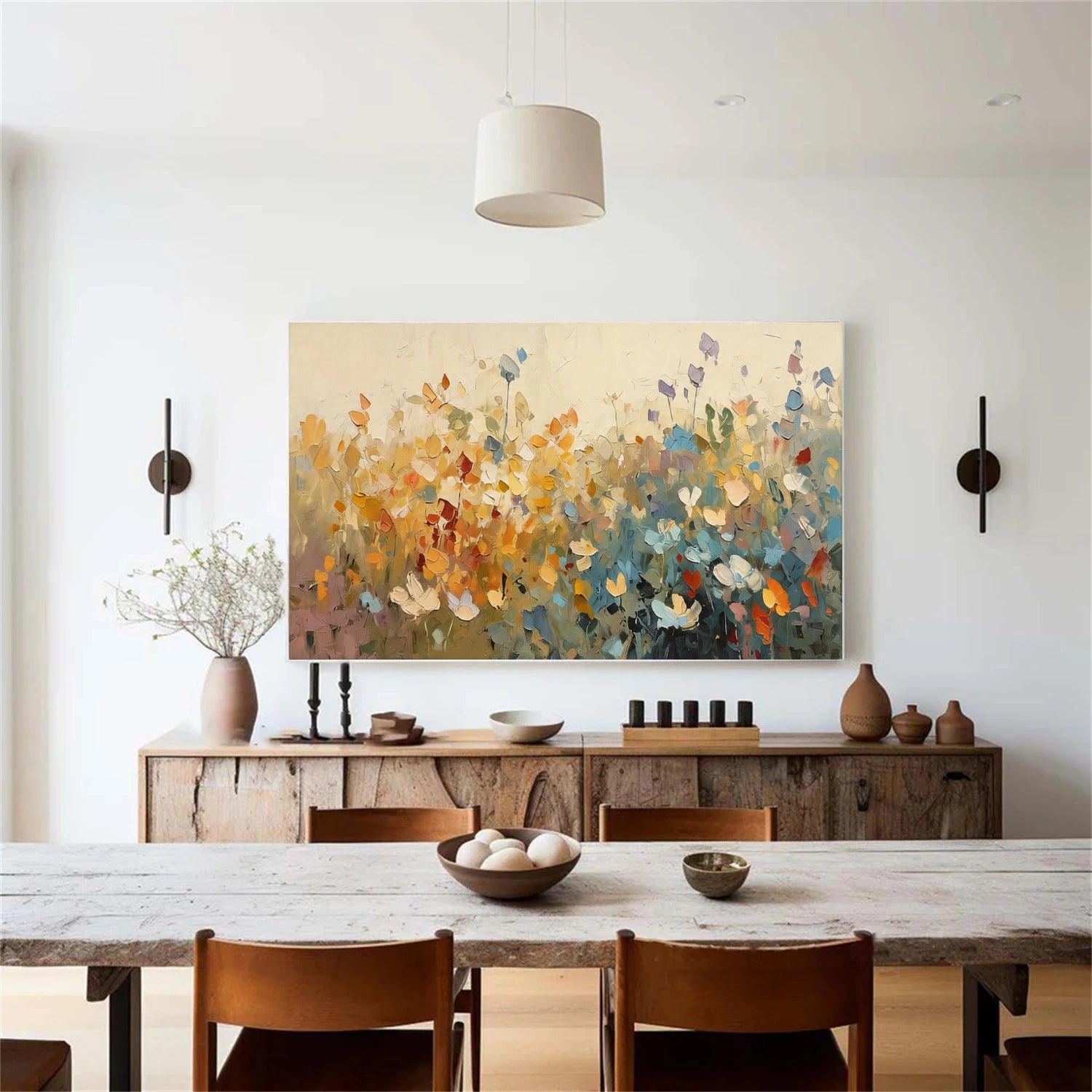 Flower & Tree Textured Abstract Wall Art #SF060