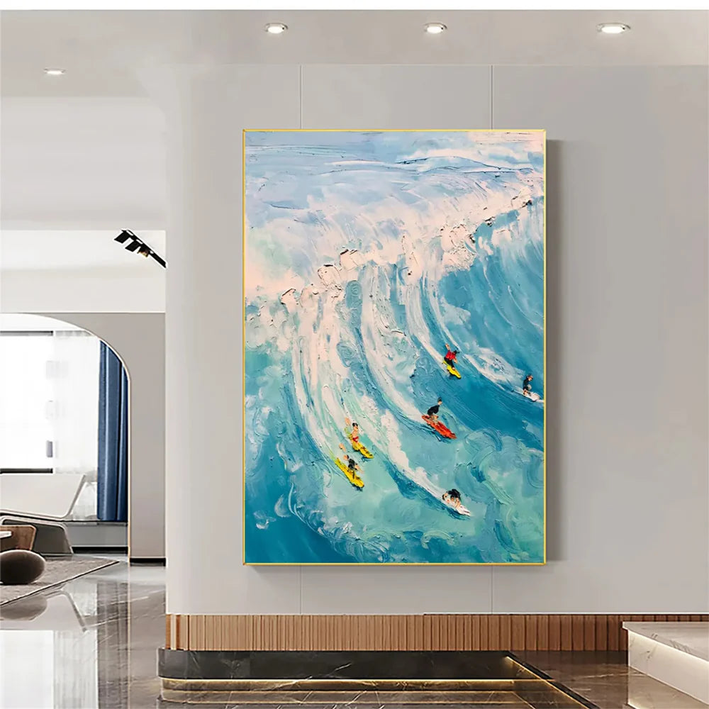 Surfing Sport Art Textured Canvas #PT022