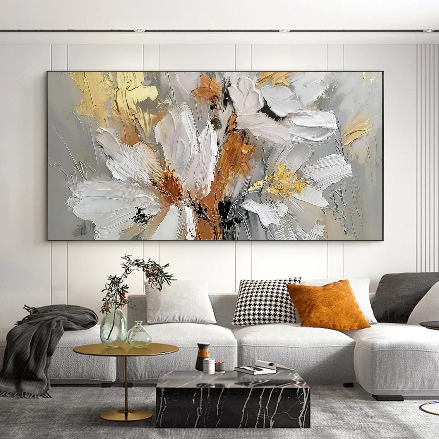 Flower & Tree Textured Abstract Wall Art #SF050
