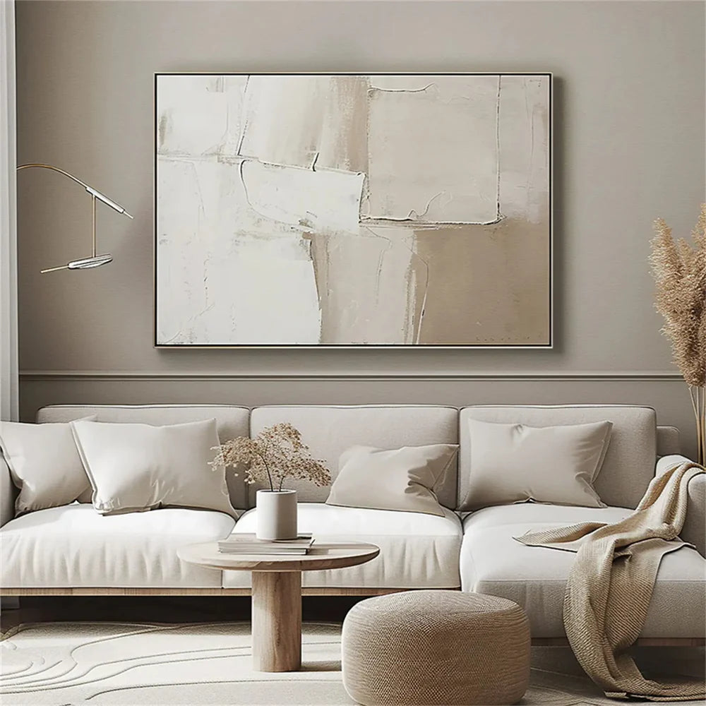Beige and Brown Abstract Wall Art #AT010