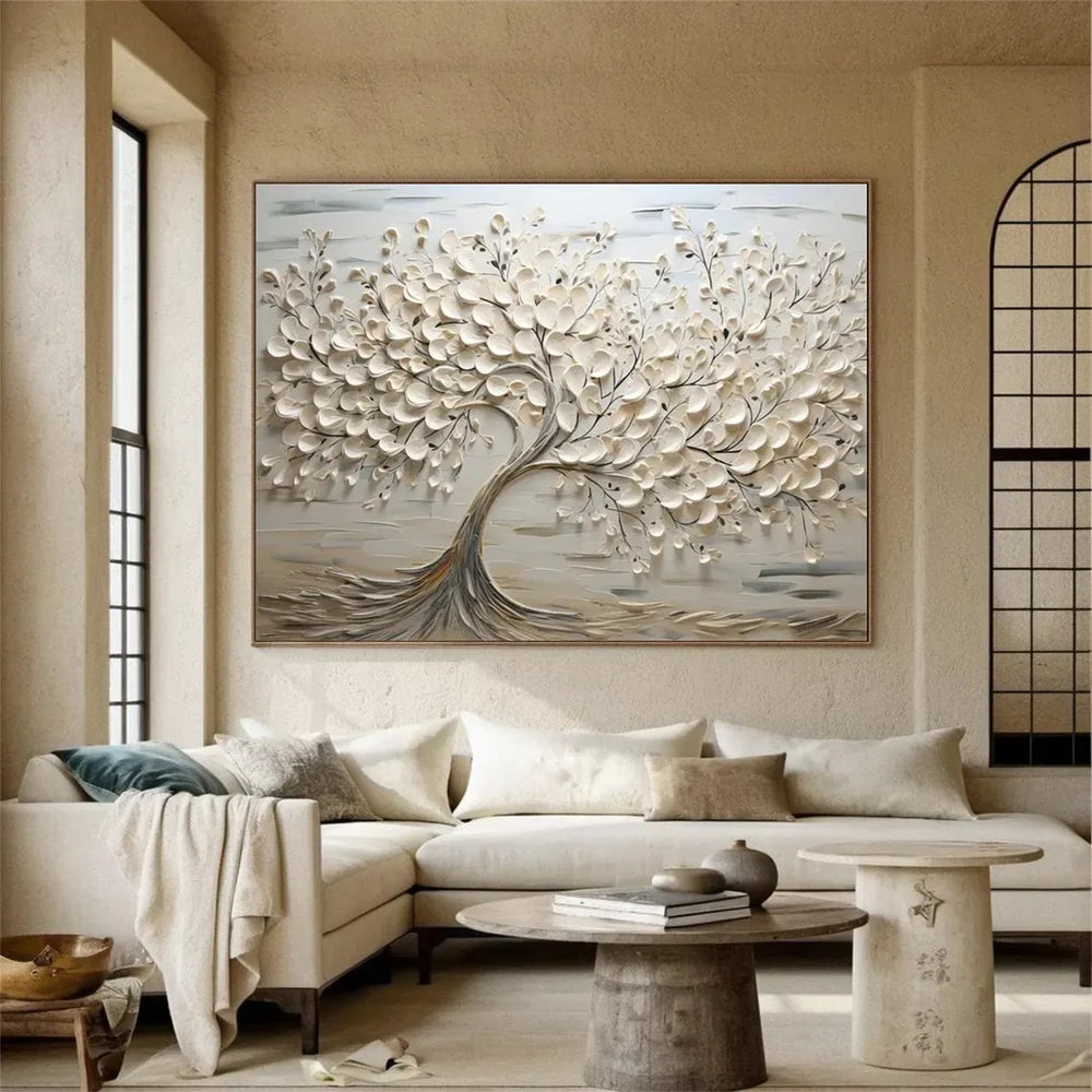 Flower & Tree Textured Abstract Wall Art #SF015