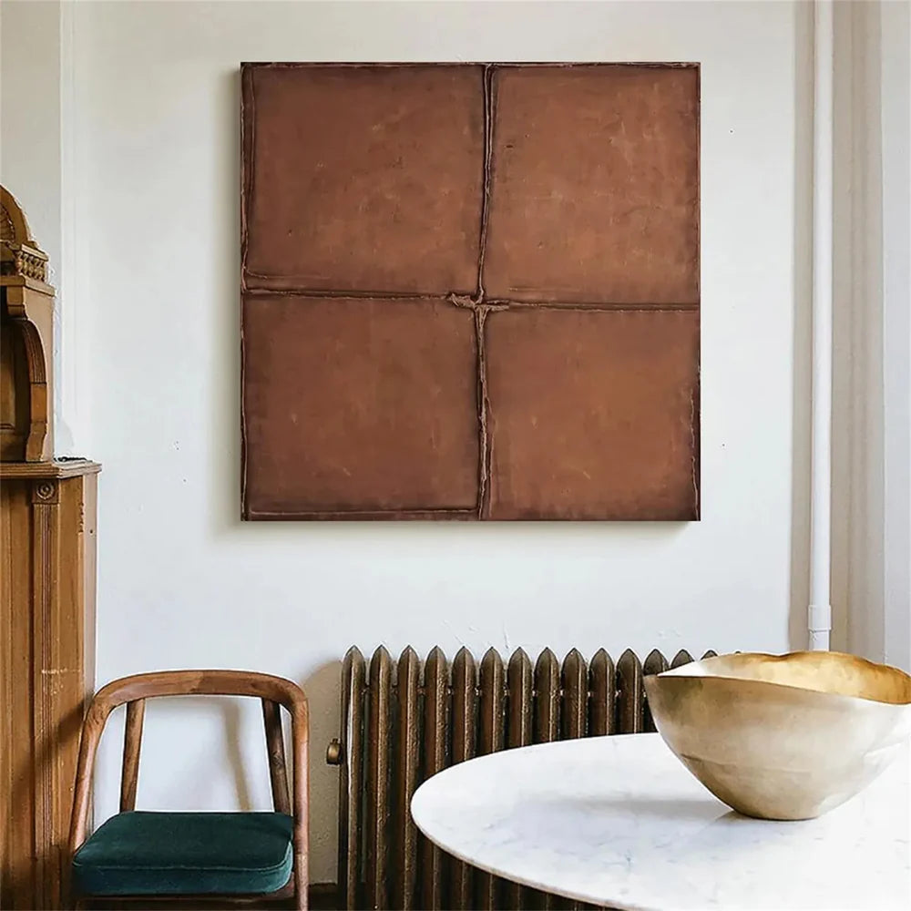 Beige and Brown Abstract Texture Wall Art #AT040