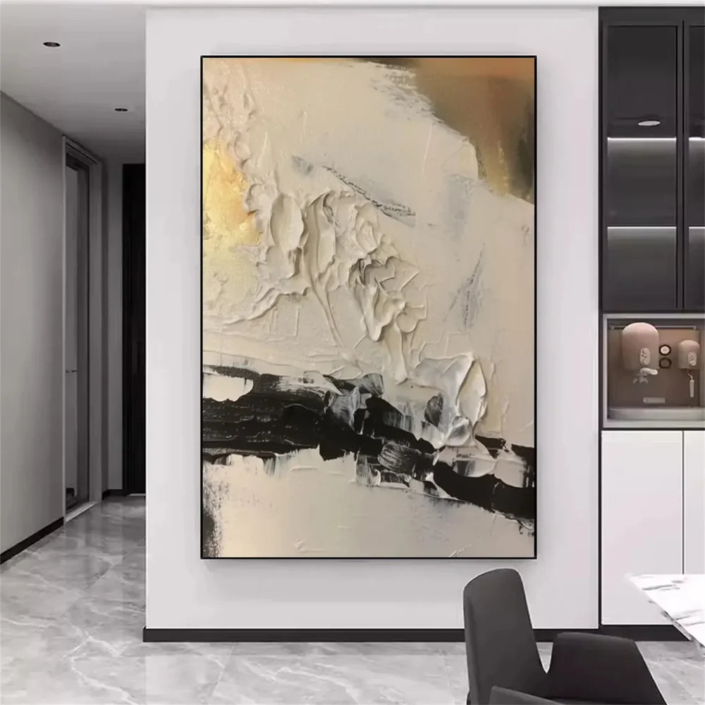 Black and White Minimalist Textured Wall Art #MT110