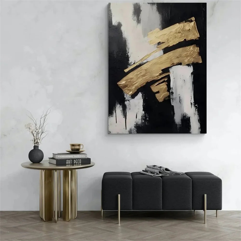 Black and White Minimalist Textured Wall Art #MT100