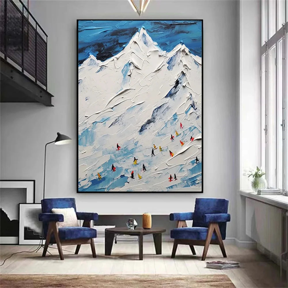 Skiing Sport Art Textured Canvas #PT021