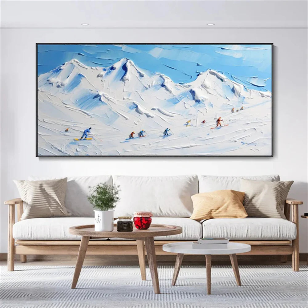 Skiing Sport Art Textured Canvas #PT036